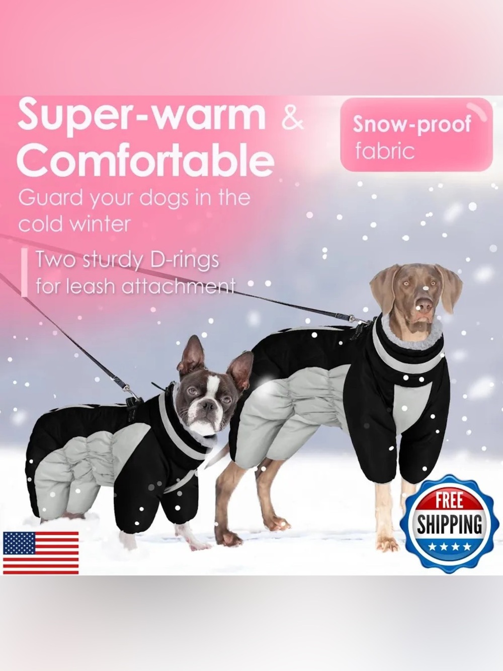 AOFITEE Dog Coat Warm Dog Puffer Jacket - M - Picture 8 of 8
